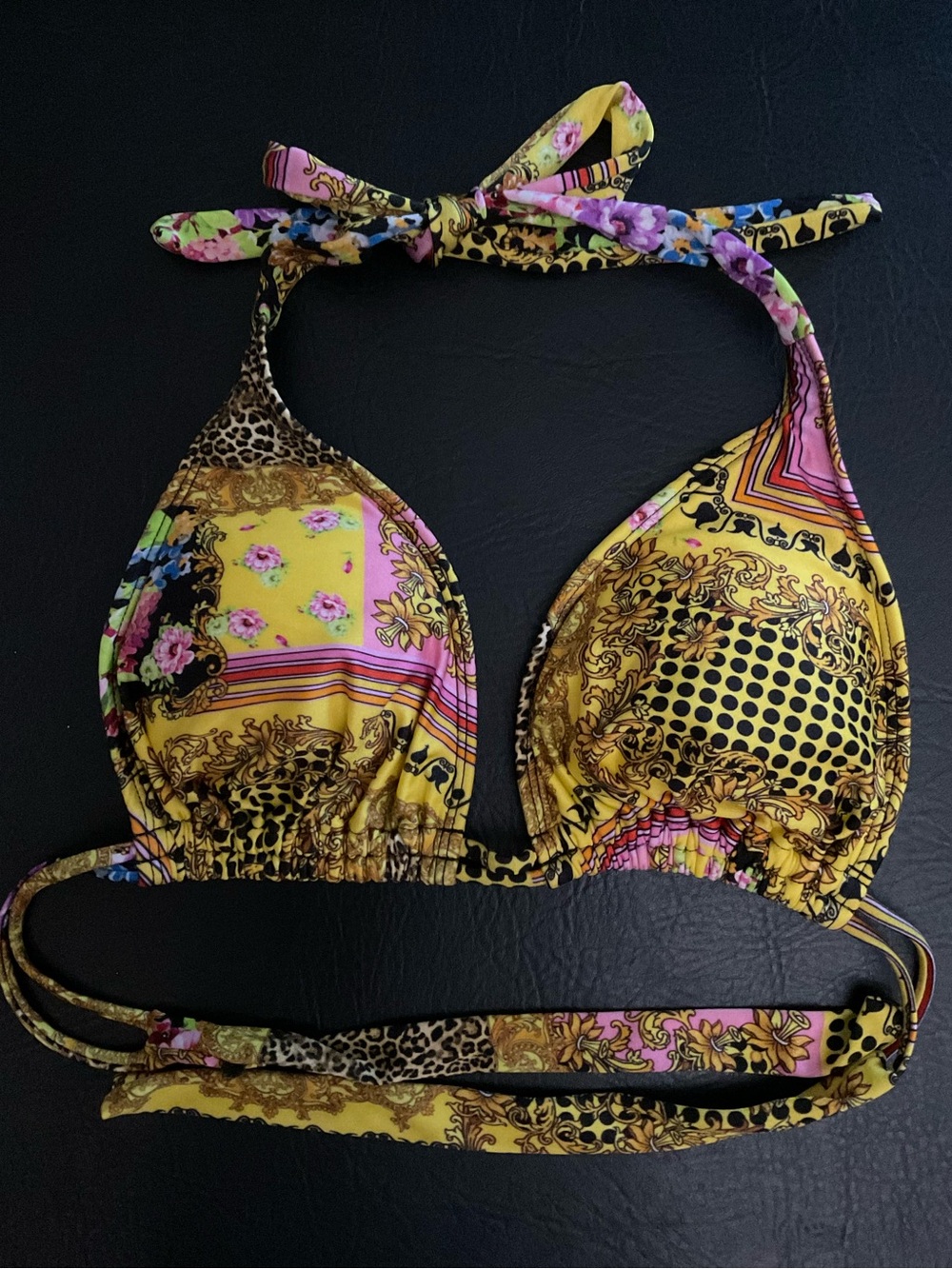 Luli Fama Back In Time Multicolor Triangle Top Size D-Cup/Large